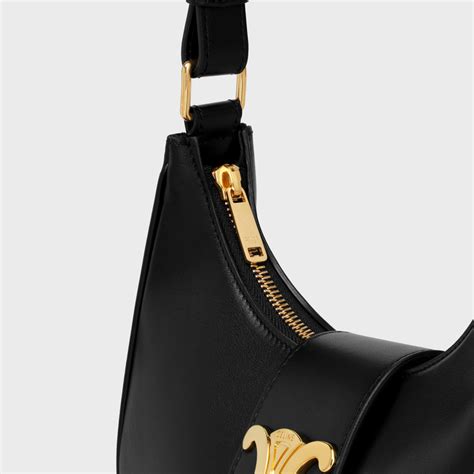 celine ava triomphe bag in smooth calfskin black|Celine Triomphe Bag Review 2024: What It Fits & How to Wear It.